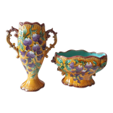 Set vase and planter longchamp iron earth