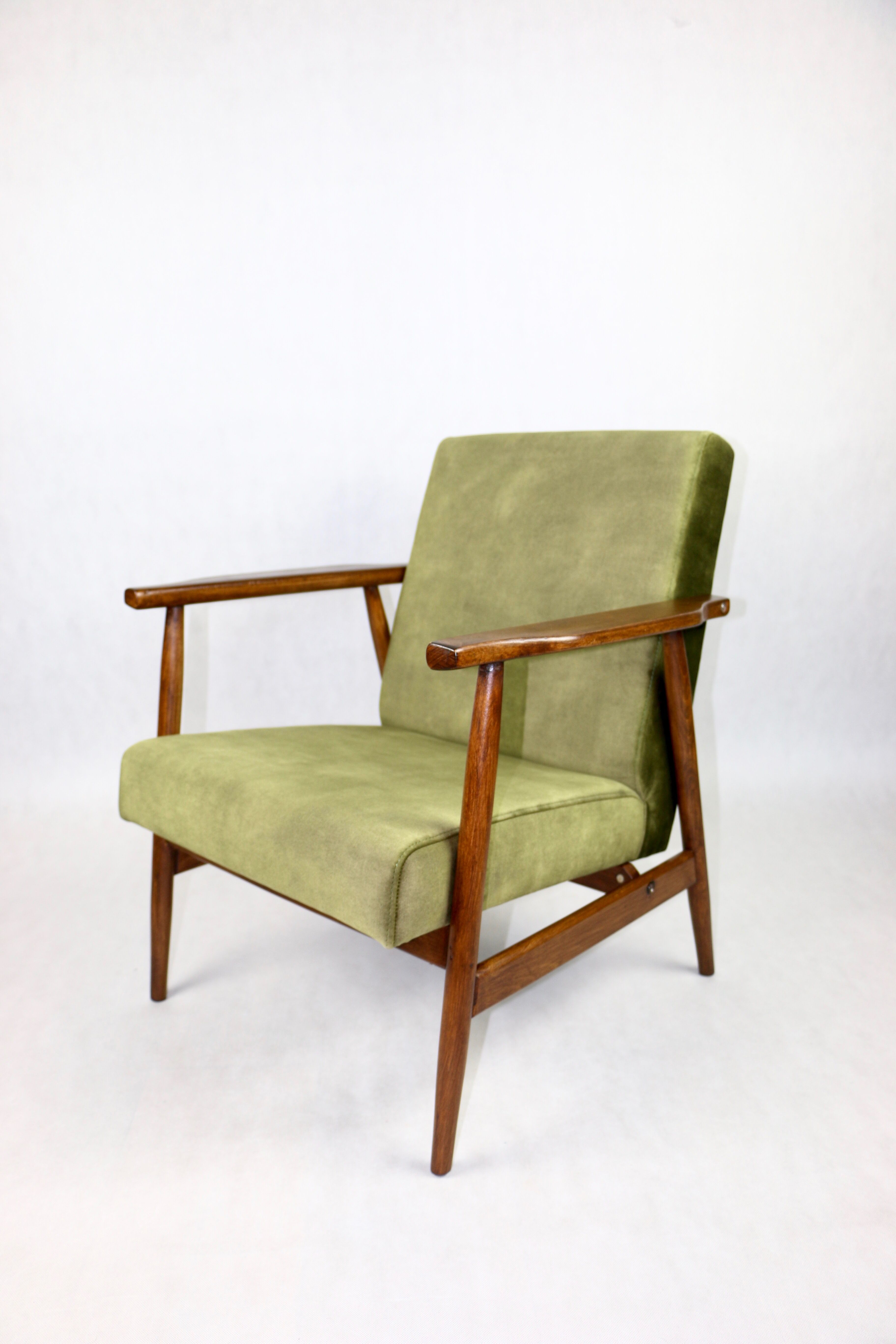 Vintage green olive easy chair, 1970s