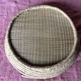Vintage round wicker basket