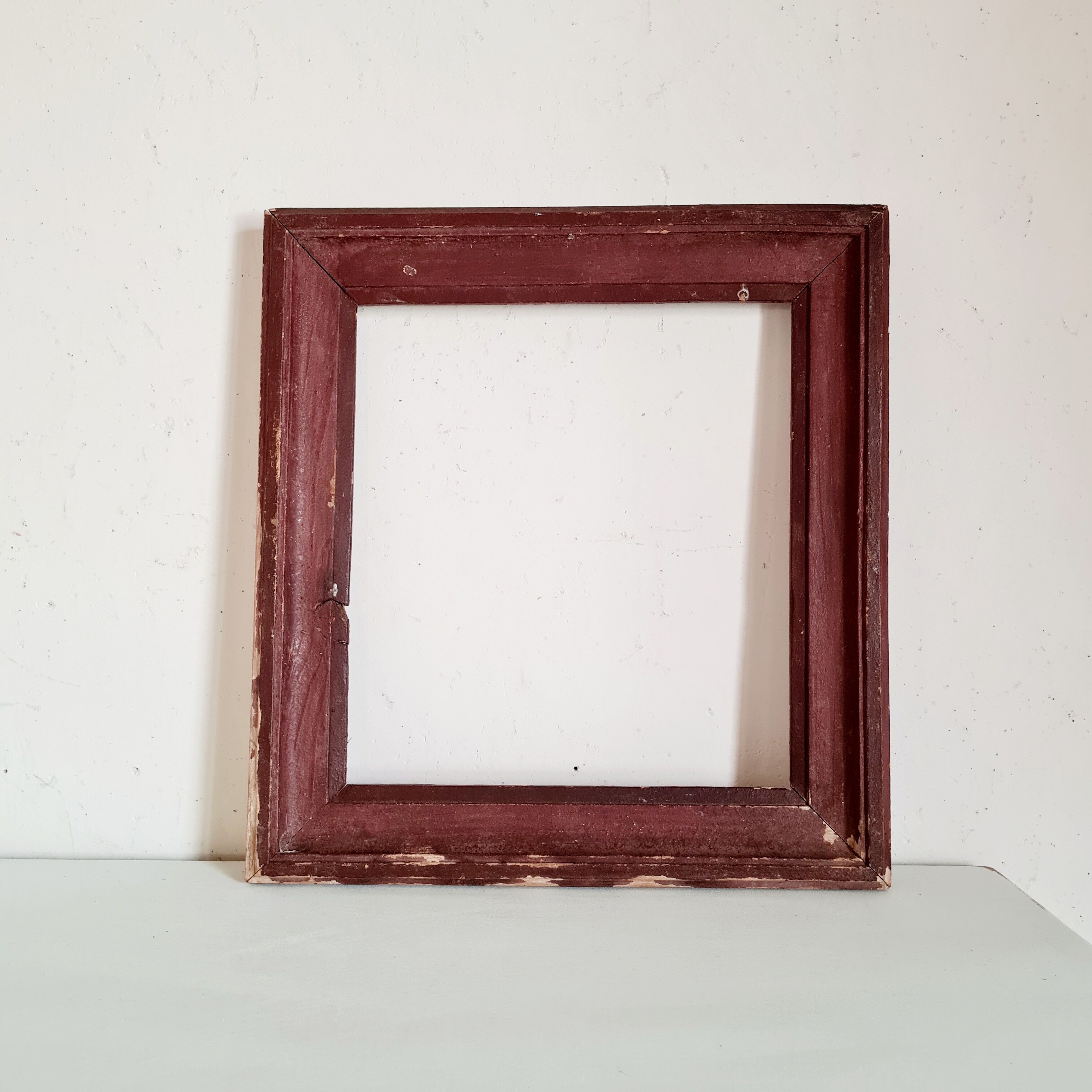 Old frame wood dark burgundy color