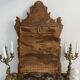 Antique mirror in stuccoed and gilded wood - rocaille style - France 50x86cm
