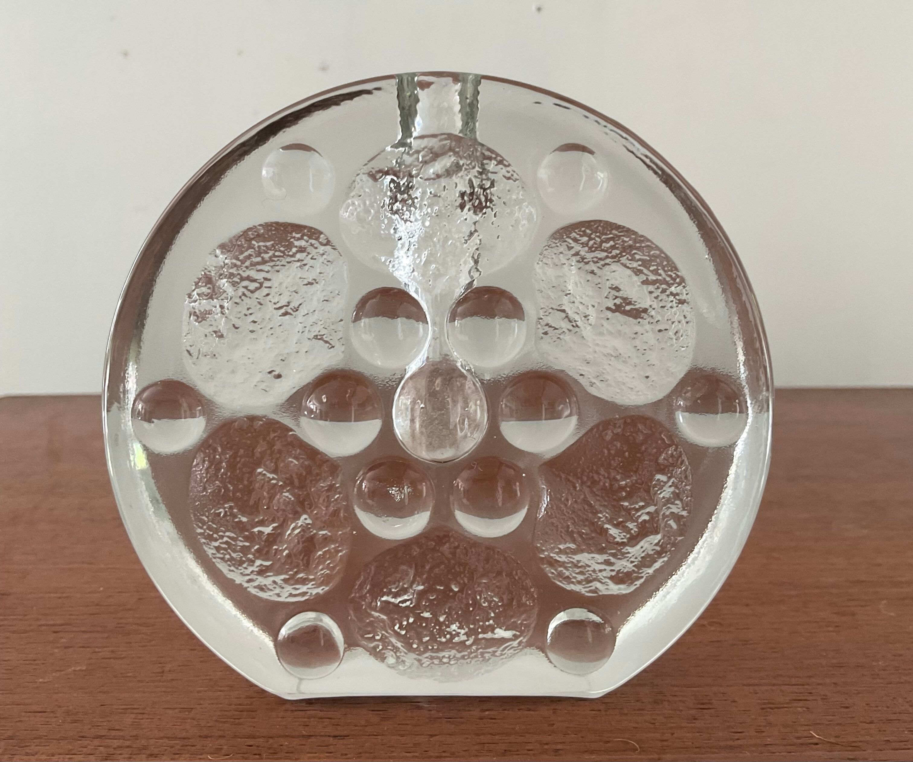 Vintage soliflore vase Pukeberg Glasbruck from the 70s