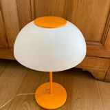 Mushroom lamp vintage metal lacquered orange and plastic