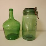 Set of demijohn and green Durfor preserves