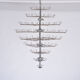 Huge Vintage Italian Chandelier with White Murano Glass Discs