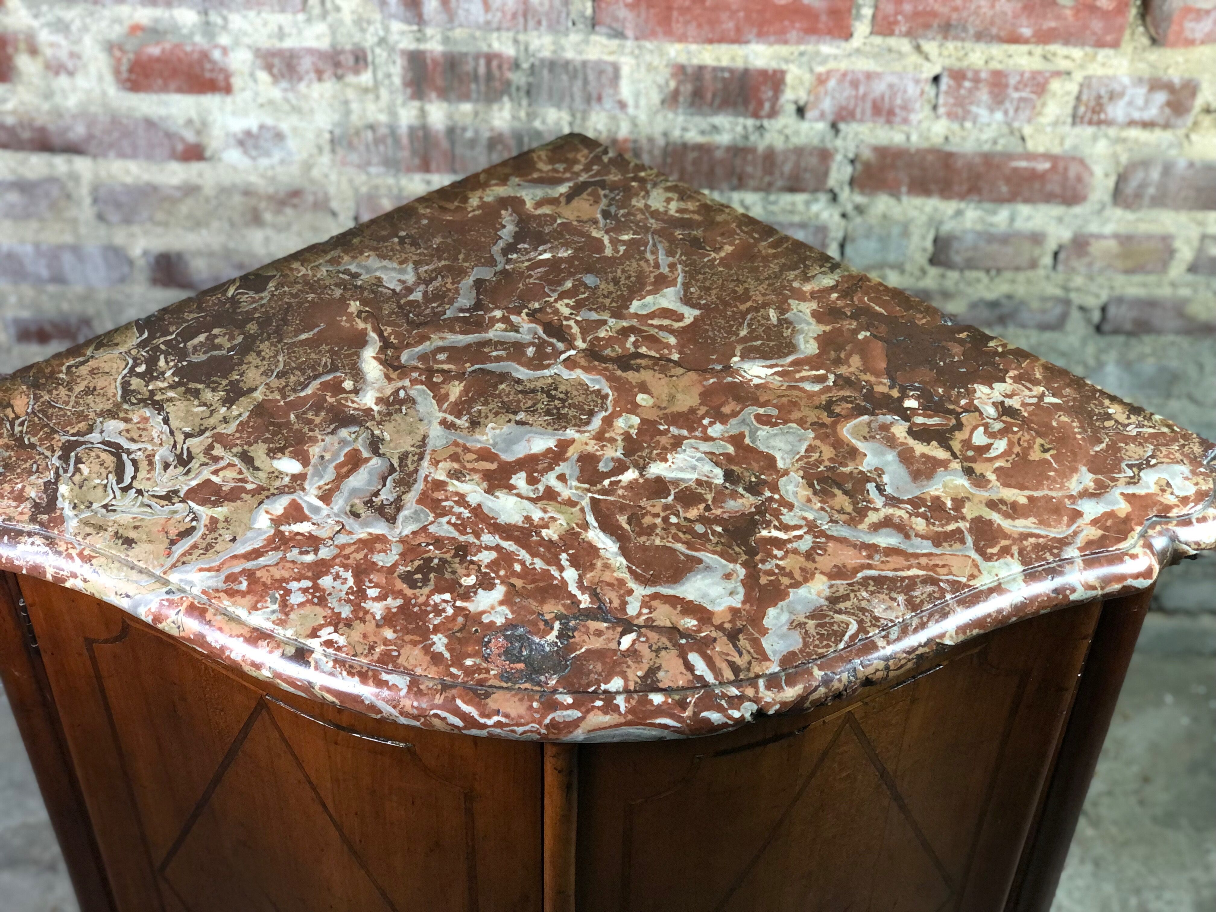 Curved notch in louis xv period marquetry stamped j.b galet