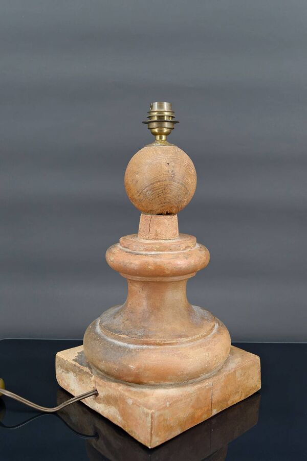 Lampe pilastre en terre cuite, style brutaliste, France, Mid-Century