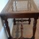 Banquette de piano bout de lit bois & cannage