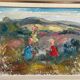 Original Swedish Oil on Canvas - "Children Playing" by Nils Sewerin (1920-1985) - Signed - Vintage and Framed - 77 × 66 cm (30.3" × 26")
