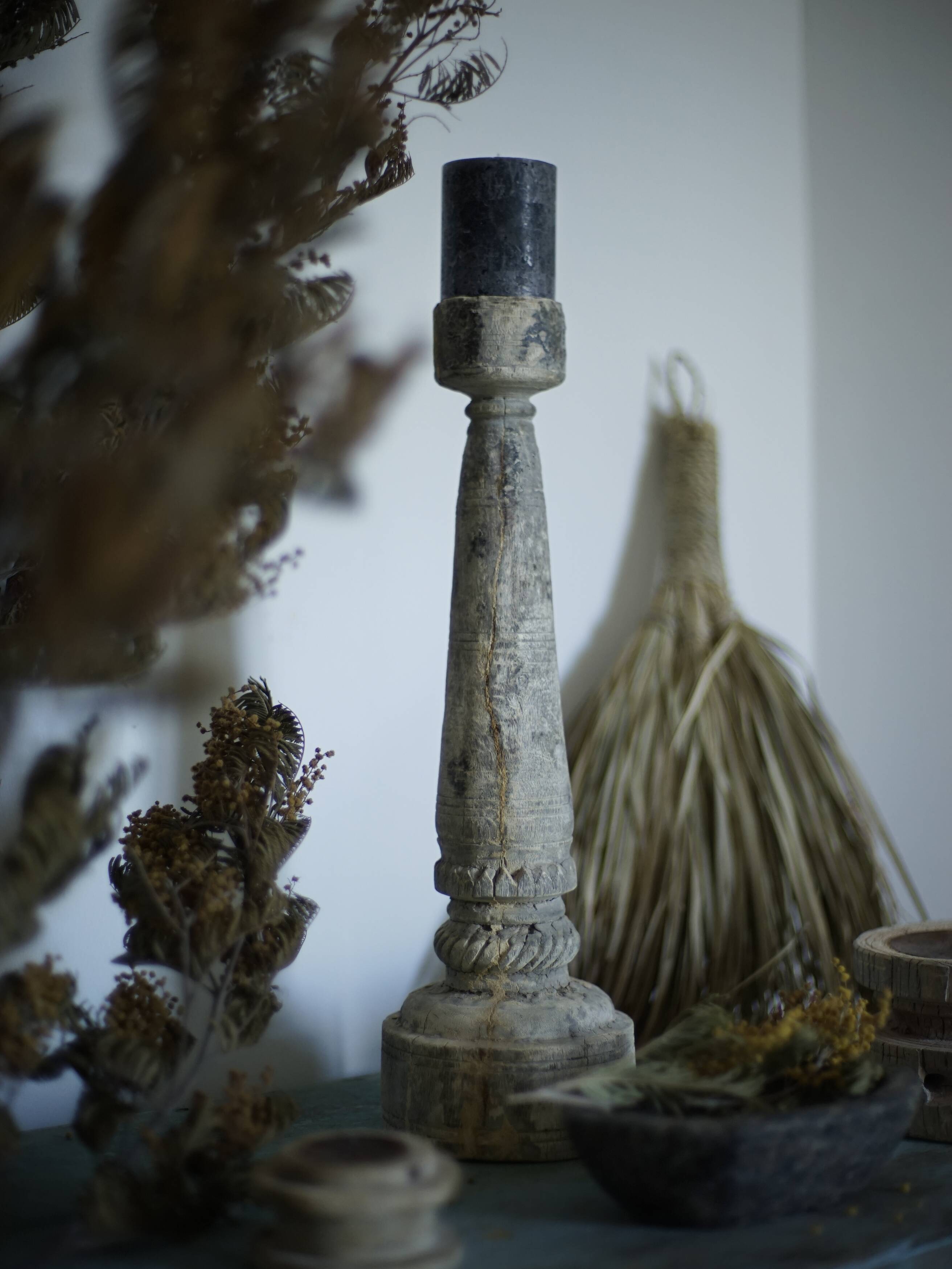 Antique large Indian candlestick