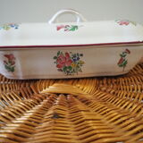 Comb holder with lid or bonbonnière - louis xv – reverbere collection – faience lunéville