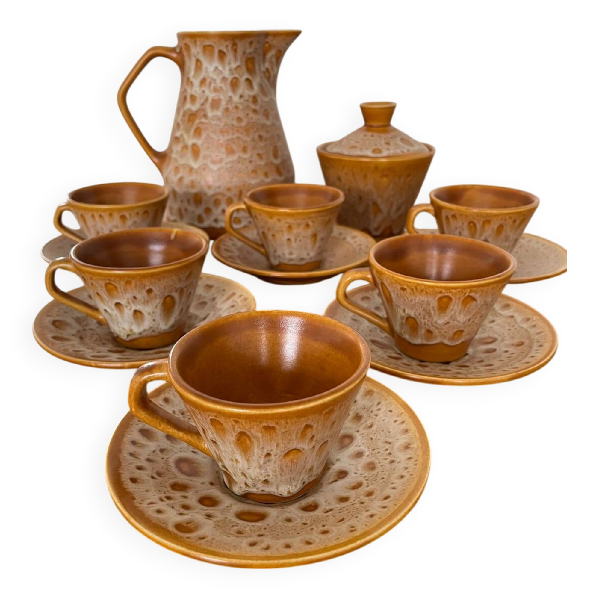 Niderviller Fauve model coffee set – 14 pieces, stamped, excellent