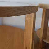 Round Tables with Glass Tops, Set of 3.