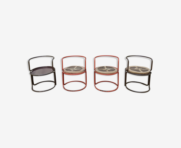 Ensemble de 4 fauteuils design Gae Aulenti