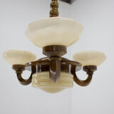 Lustre en bois Art Déco, années 1930