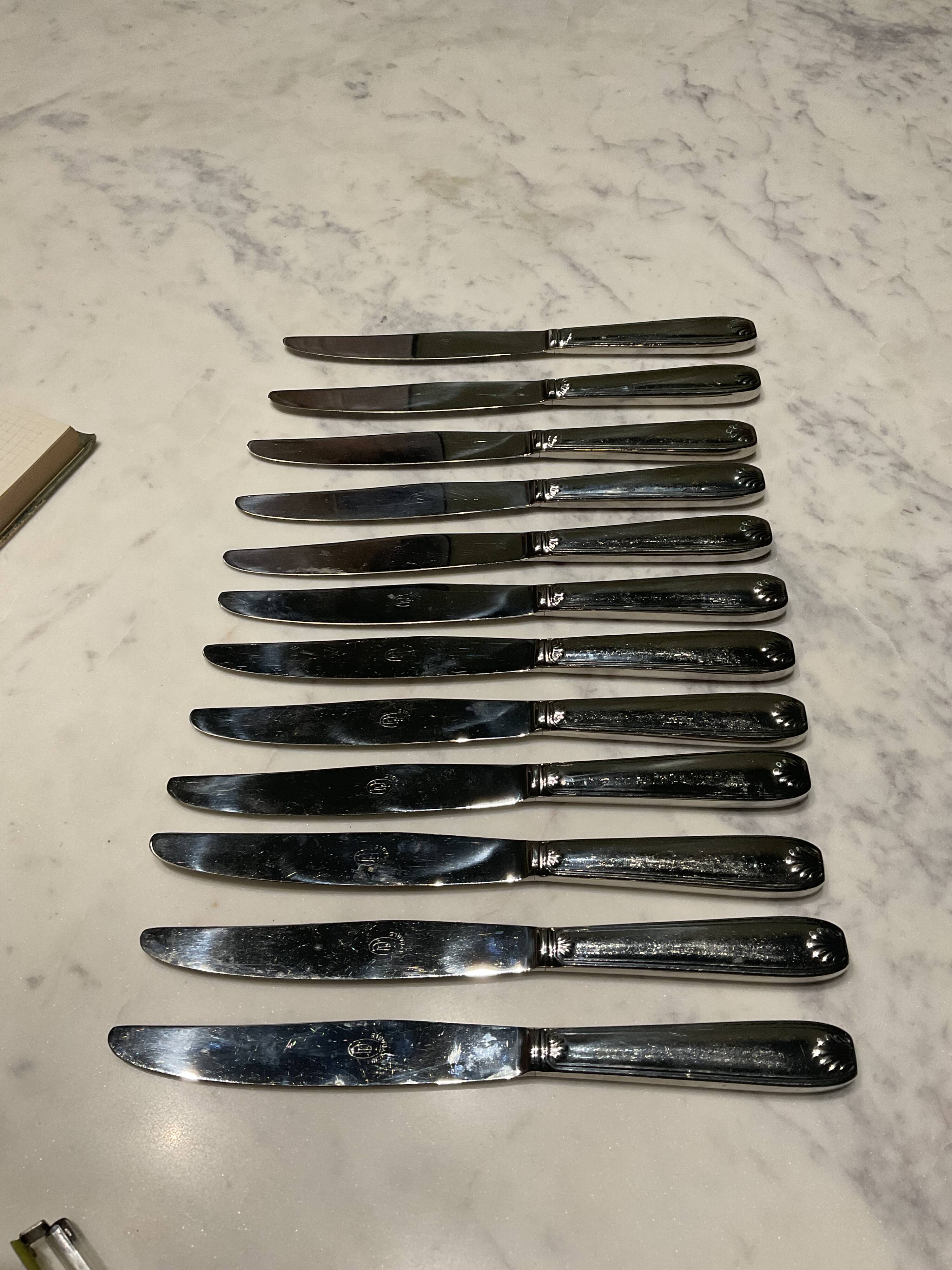 12 couteaux Inox . Vintage