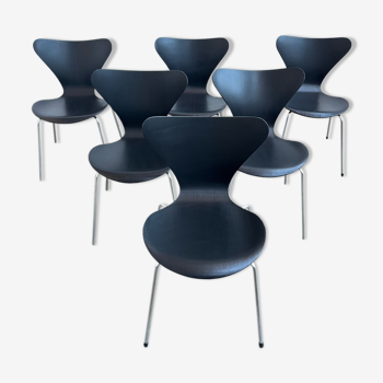 6 Series 7 chairs by Arne Jacobsen for Fritz Hansen