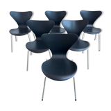 6 Series 7 chairs by Arne Jacobsen for Fritz Hansen