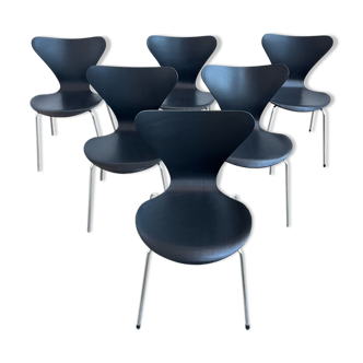6 Series 7 chairs by Arne Jacobsen for Fritz Hansen