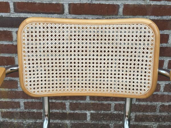 Lot de 4 chaises Cesca modèle B64 avec accoudoirs Cesca Marcel breuer design