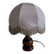 Lampe de chevet bois tourné abat jour tissu