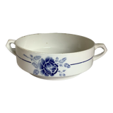 Ancien plat en faïence fleur bleue