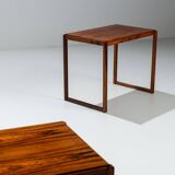 Sled legged pair of rosewood side tables mid-century Denmark 1960
