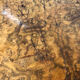 Pedestal table / side table Art Deco era in walnut bramble veneer