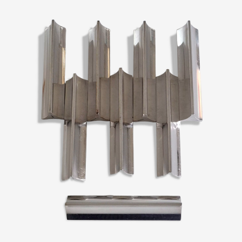 Eight Boulenger knife holders in art deco silver metal