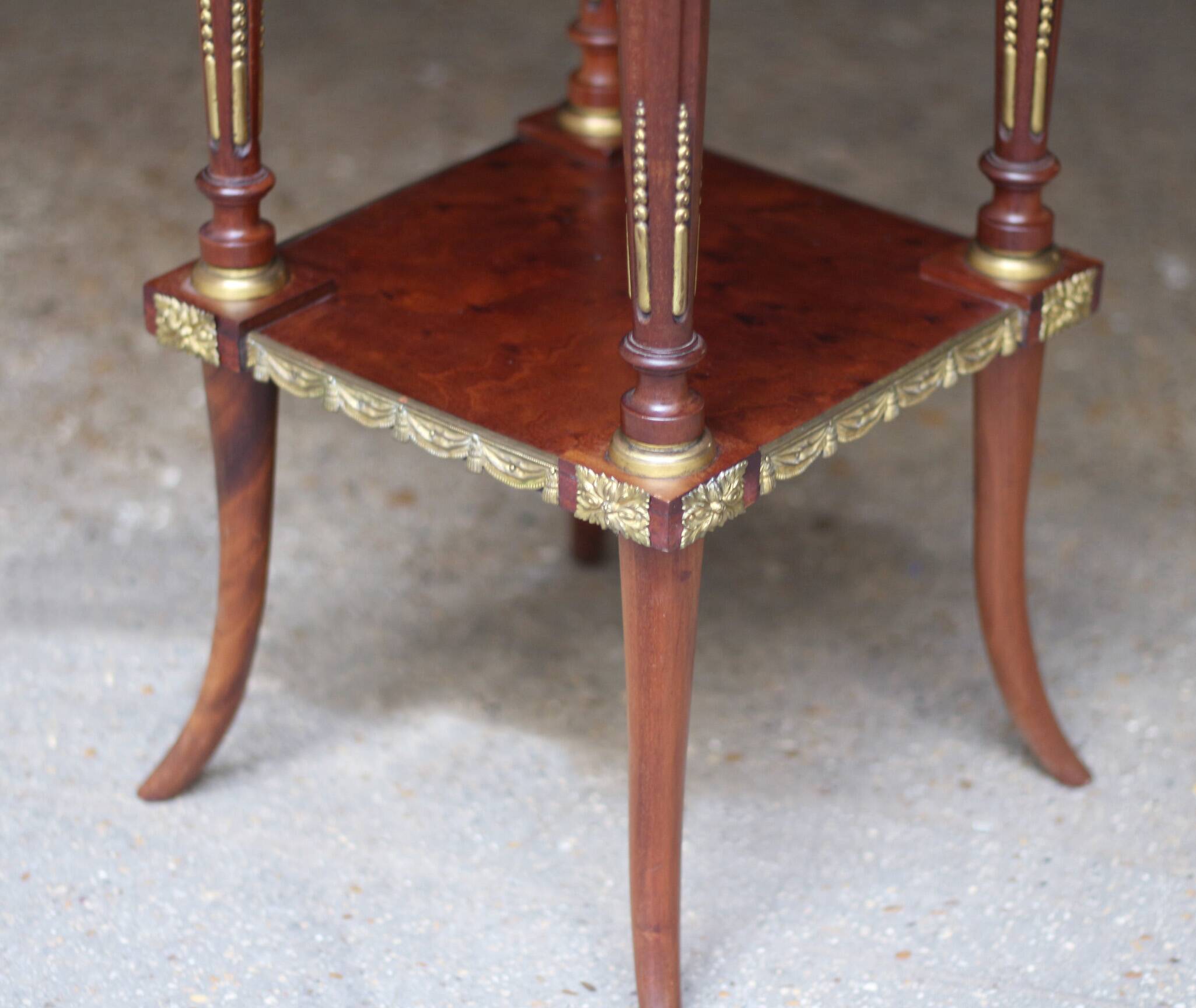 Home / Very finely crafted veneered wooden pedestal. With its marble