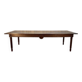 Table de ferme en noyer de style Louis XVI