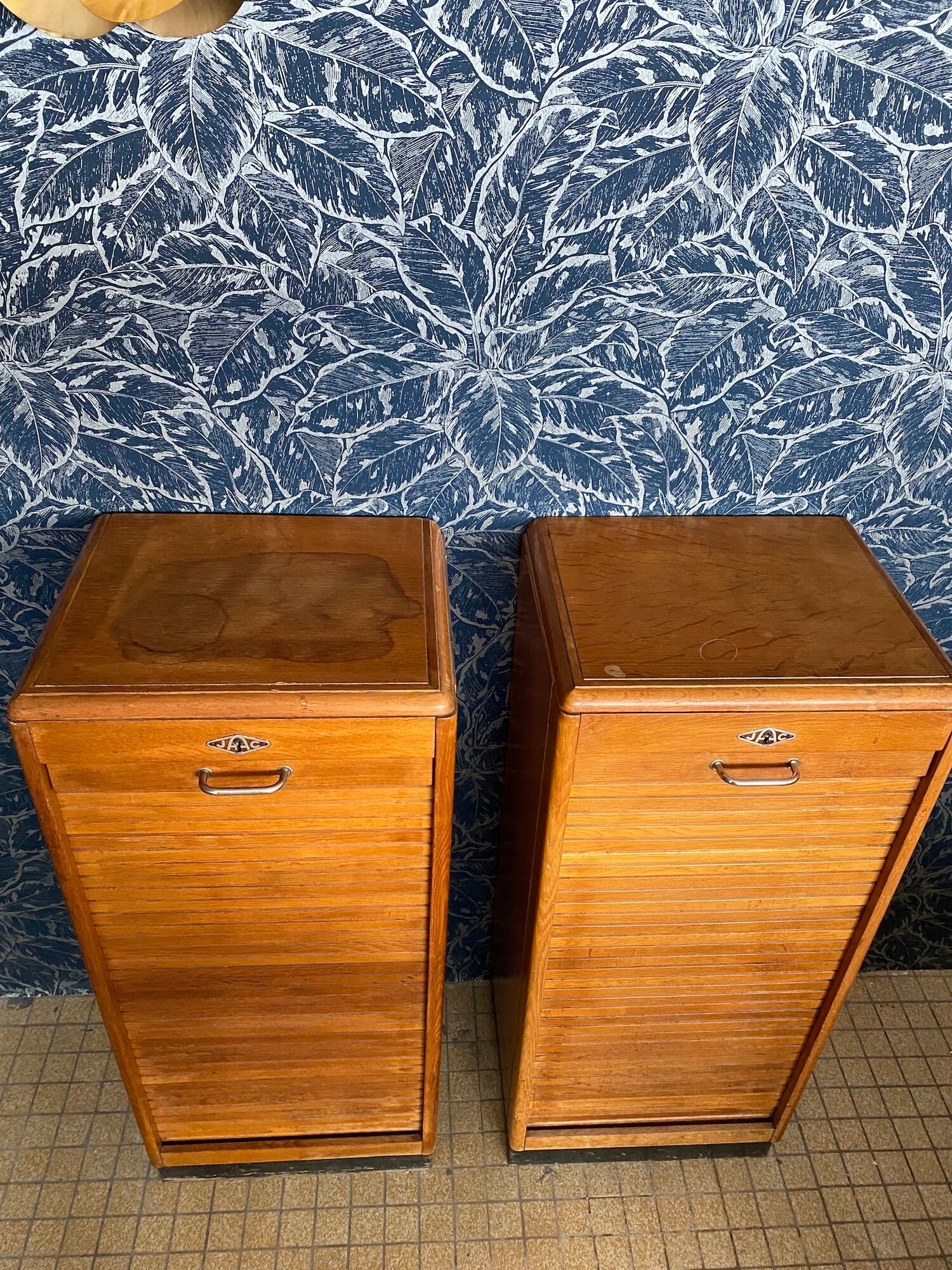 Pair of wooden binder furniture, jac edition - 1950