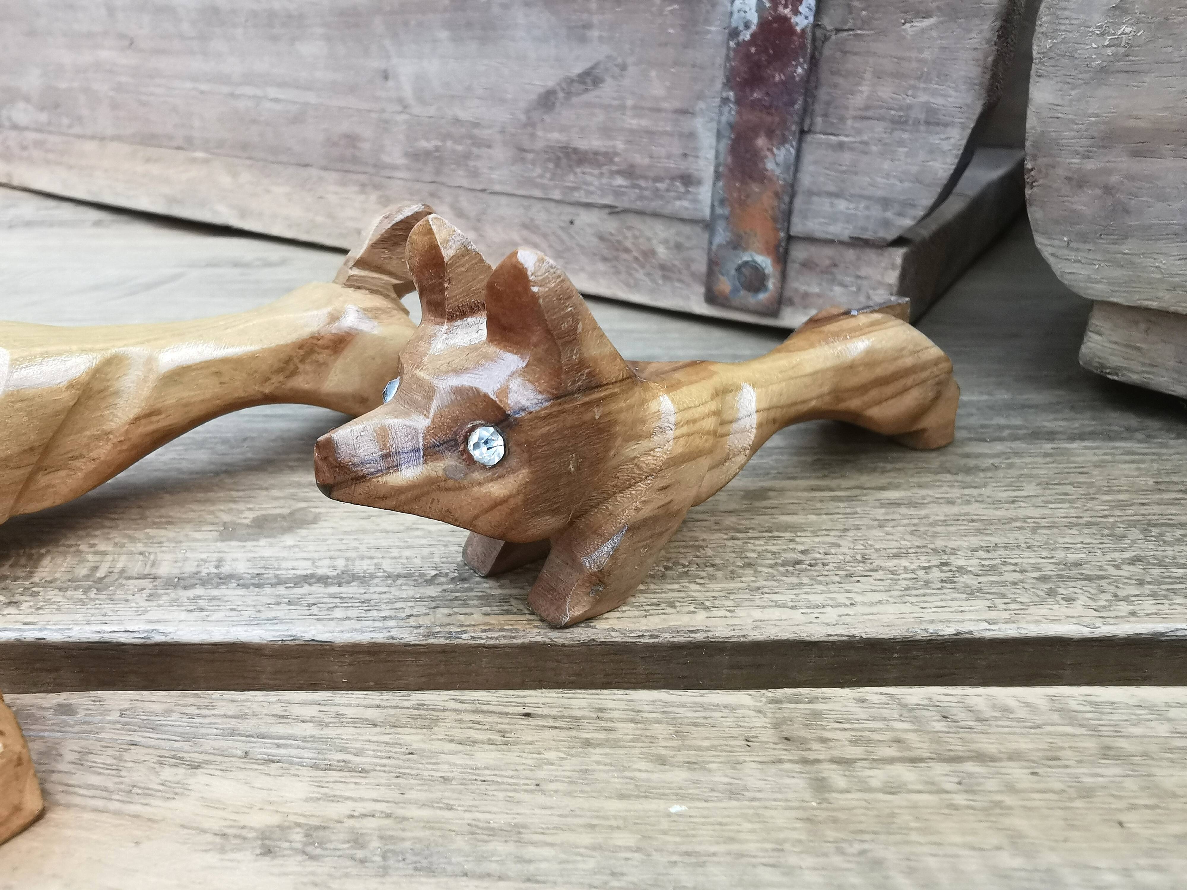 Set de 6 porte couteaux chien en bois