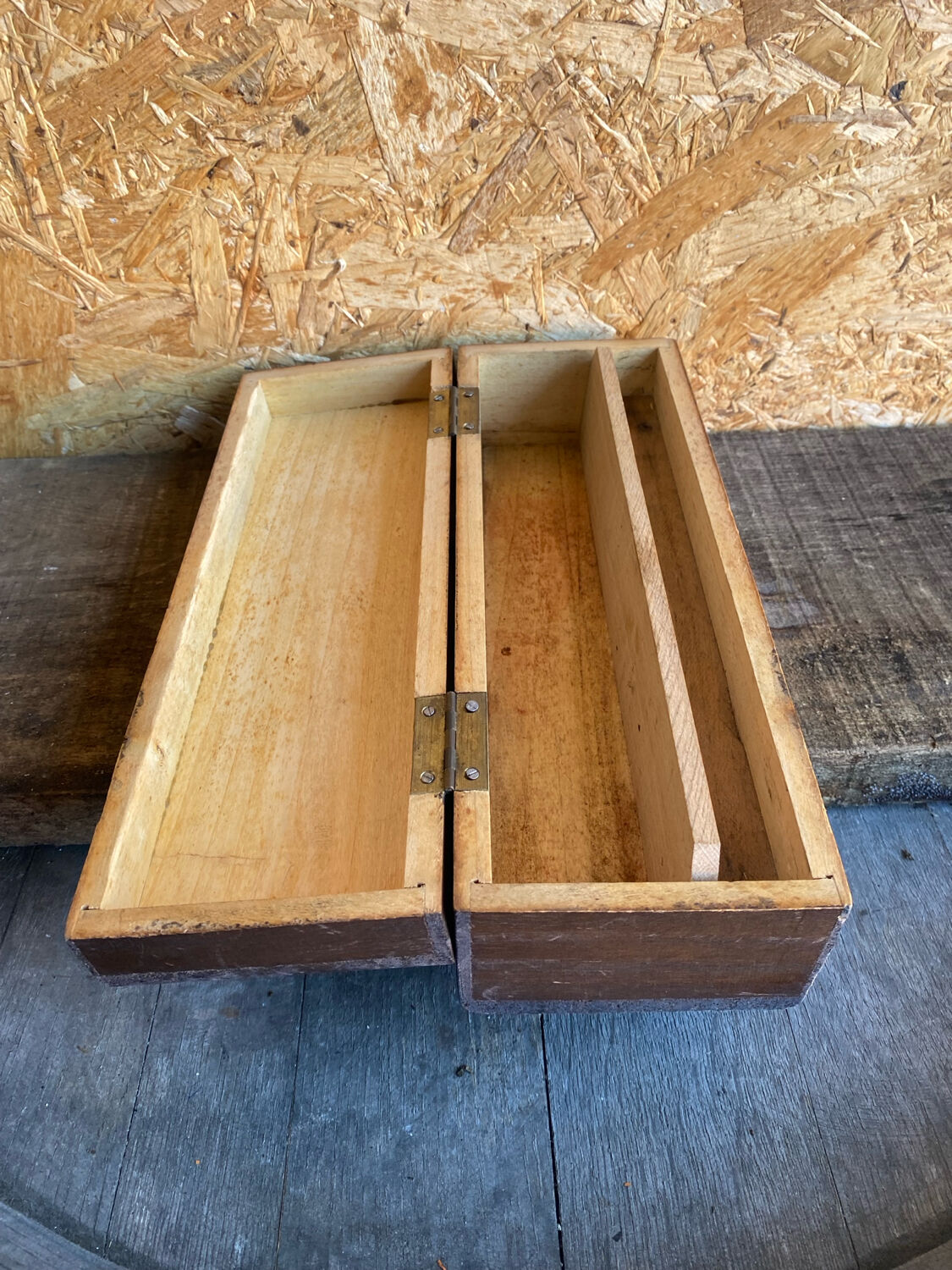 Antique Writing Desk Set Vintage Wooden Storage Box #D89