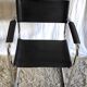 Design chair chrome metal and leather - 80s/90s