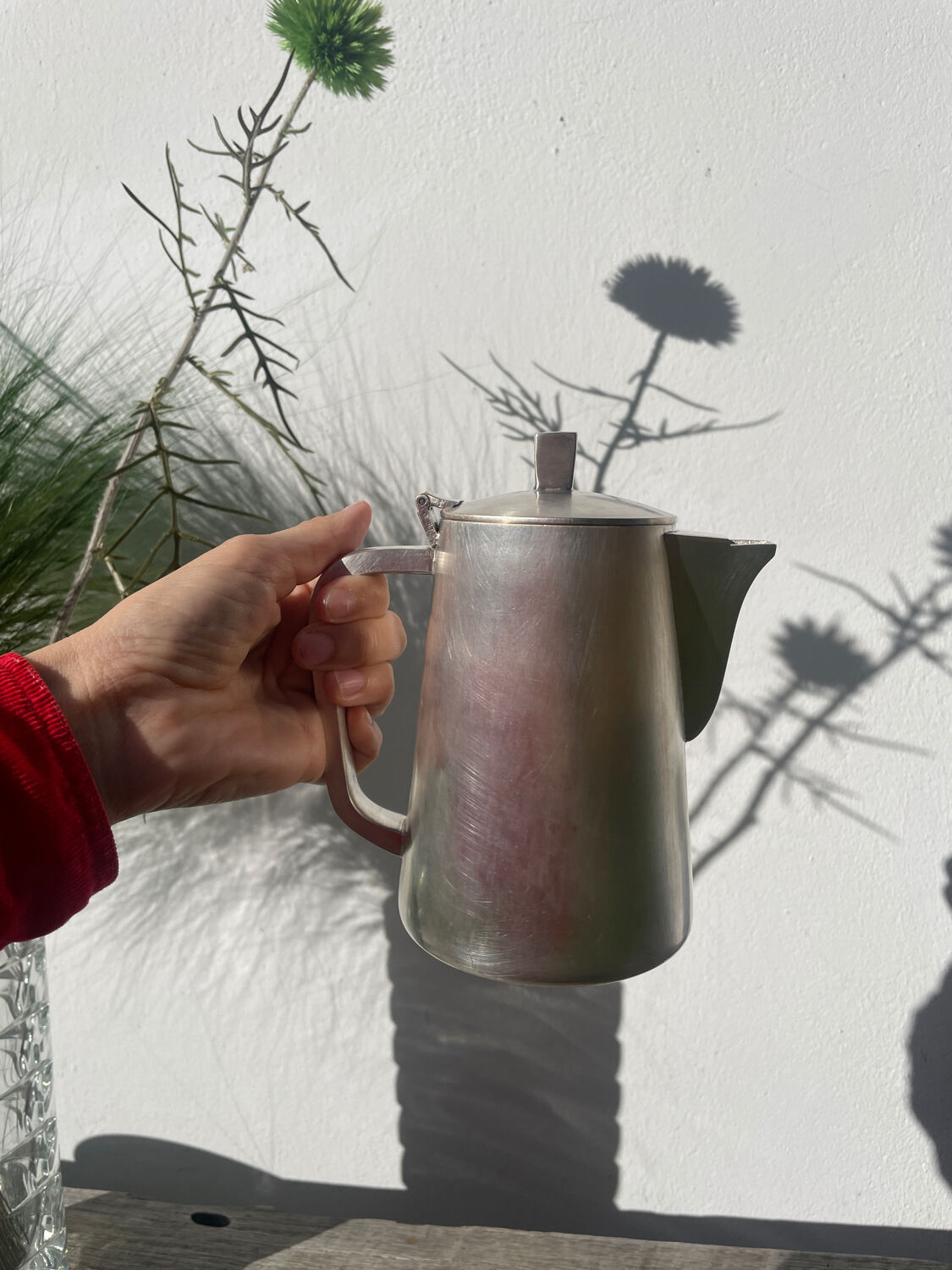 Art Deco silver-plated metal teapot