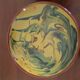 Matching vase and bowl in marbled glazed terracotta