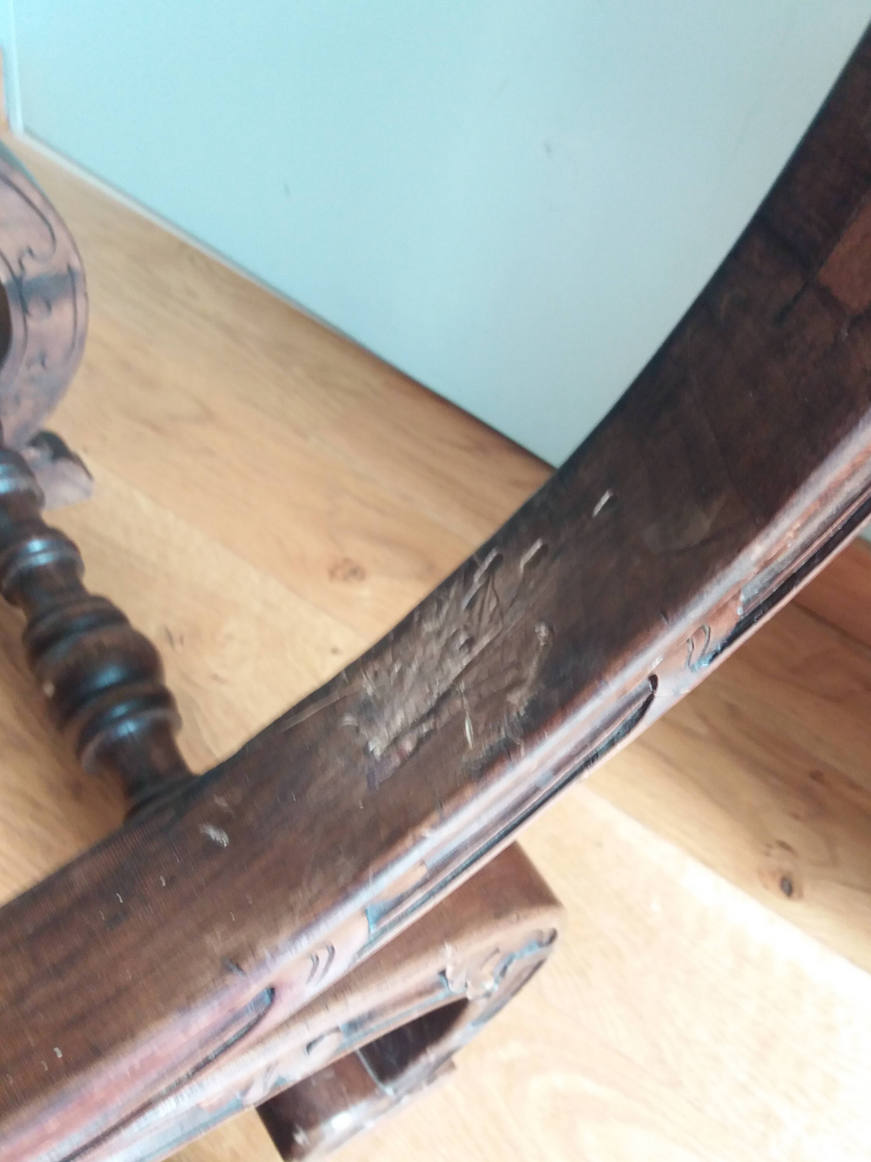 Dagobert curule armchair with chimera heads 19th century