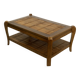 Vintage coffee table in wood and bamboo year 70
