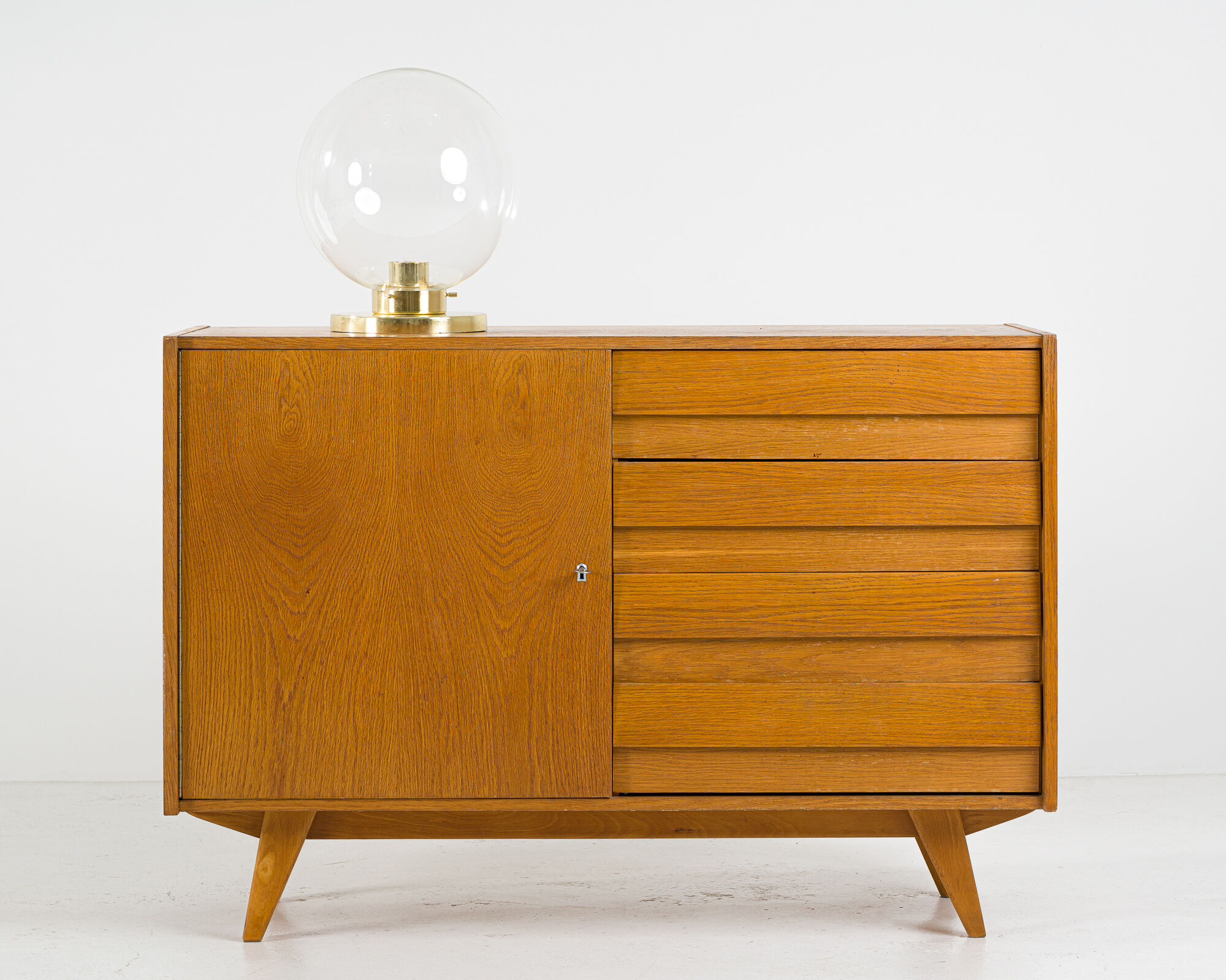 Set of 2 glass sconces from Kamenický Šenov, 1950