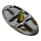 serviteur ovale en inox chromé