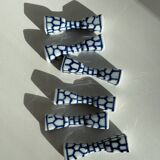 Lot de 6 porte-couteaux ou baguettes en porcelaine bleue