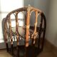 Rattan corner wall shelf