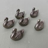 Set of 6 vintage placeholders in the shape of swans