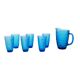 Set of glass and jug, Italian design, 1970s, made in Italy
