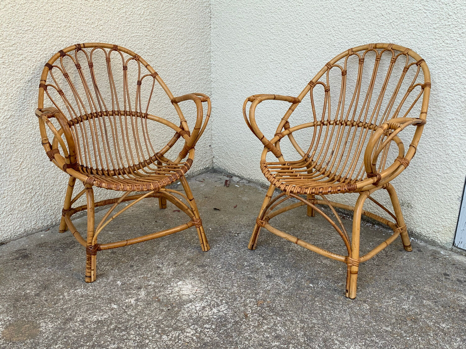 Pair of vintage shell armchairs 1950