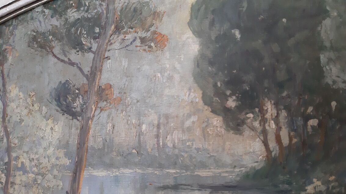 Oil on Panel "Water Lilies" by Emile Gauffriaud (1877-1957)