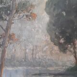 Oil on Panel "Water Lilies" by Emile Gauffriaud (1877-1957)