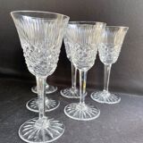 6 anciens verres à vin en cristal taillé