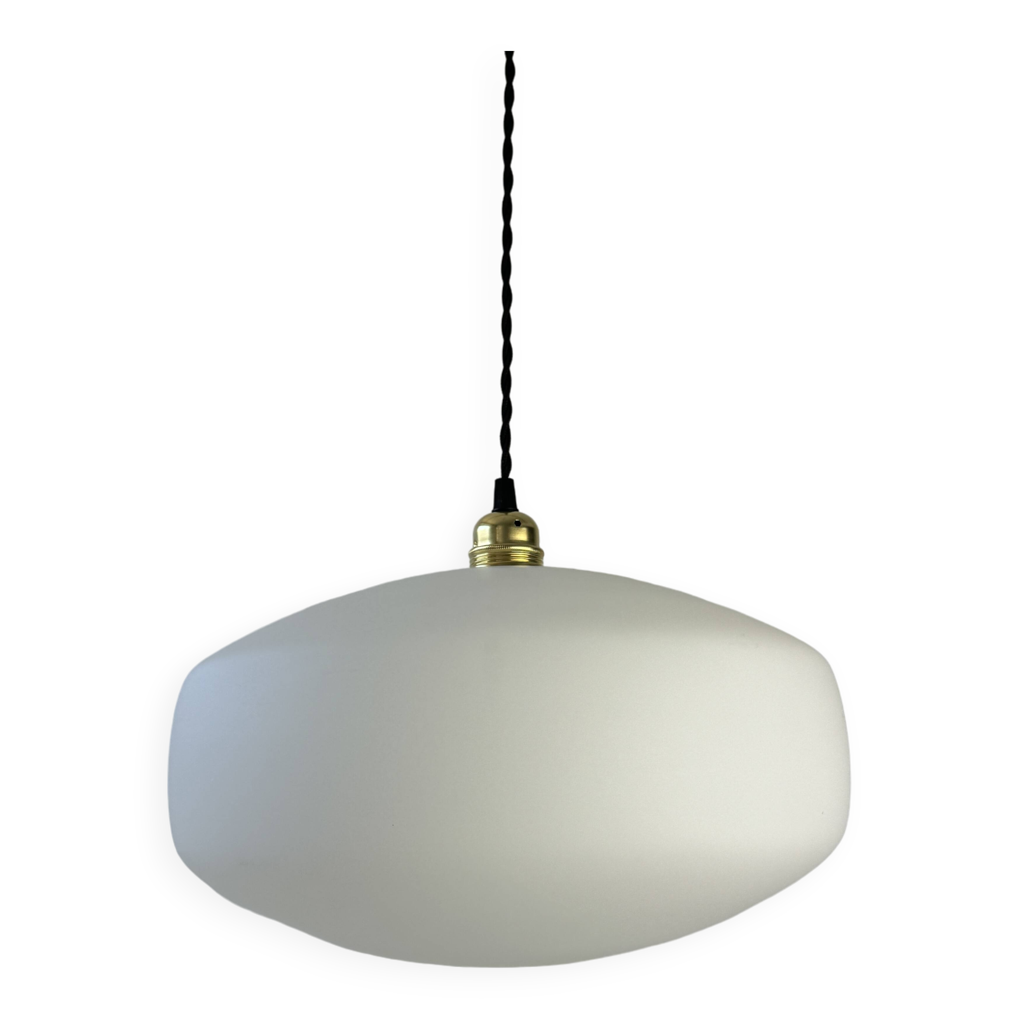 Large old opaline suspension xl 35 cm vintage